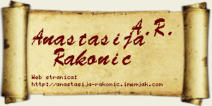 Anastasija Rakonić vizit kartica